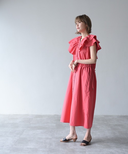 HERENCIA(ヘレンチア)の「アシンメトリー フリルカラー マルチウェイ ワンピース ドレス(ドレス・レディース・レッド/ブラック/ブルー・FREE)」の19枚目の写真