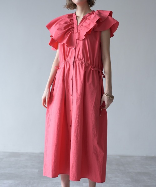 HERENCIA(ヘレンチア)の「アシンメトリー フリルカラー マルチウェイ ワンピース ドレス(ドレス・レディース・レッド/ブラック/ブルー・FREE)」の21枚目の写真