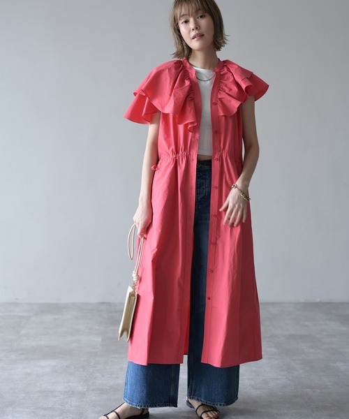 HERENCIA(ヘレンチア)の「アシンメトリー フリルカラー マルチウェイ ワンピース ドレス(ドレス・レディース・レッド/ブラック/ブルー・FREE)」の6枚目の写真