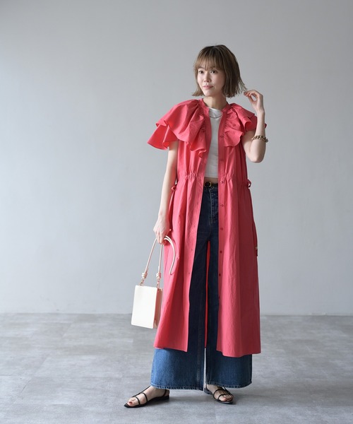 HERENCIA(ヘレンチア)の「アシンメトリー フリルカラー マルチウェイ ワンピース ドレス(ドレス・レディース・レッド/ブラック/ブルー・FREE)」の13枚目の写真