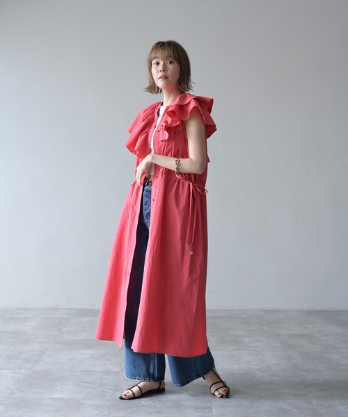 HERENCIA(ヘレンチア)の「アシンメトリー フリルカラー マルチウェイ ワンピース ドレス(ドレス・レディース・レッド/ブラック/ブルー・FREE)」の11枚目の写真