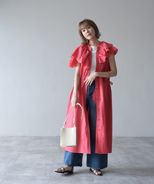 HERENCIA(ヘレンチア)の「アシンメトリー フリルカラー マルチウェイ ワンピース ドレス(ドレス・レディース・レッド/ブラック/ブルー・FREE)」の10枚目の写真