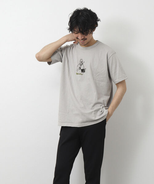 BARNS OUTFITTERS（バーンズアウトフィッターズ）の「【BARNS OUTFITTERS/バーンズアウトフィッターズ】別注プリントTシャツ Chillin（Tシャツ/カットソー・メンズ・ブラック/ホワイト/ベビーピンク/グレイッシュベージュ・M/L/S）」の21枚目の写真