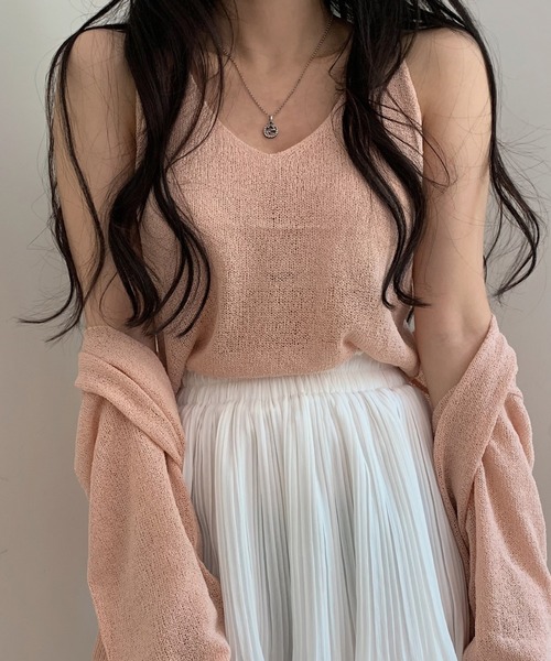 Girly Doll（ガーリードール）の「サマーニットカーディガン＆ノースリーブ セット（アンサンブル・レディース・ピンク/モカ/ブラック/オフホワイト/ブルー・FREE）」の17枚目の写真