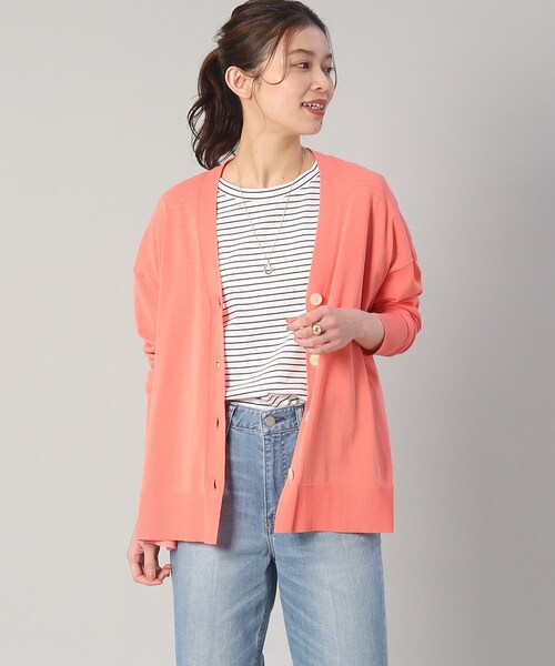 UNTITLED（アンタイトル）の「◆◆【さらっと羽織れる／ゆったり】Vネック ワイドシルエットカーディガン（カーディガン/ボレロ・レディース・ピンク系/ホワイト系3/ブラック/サンドベージュ/グレー系/ライトブルー/ダークブラウン・48/44/02/04/00）」の7枚目の写真