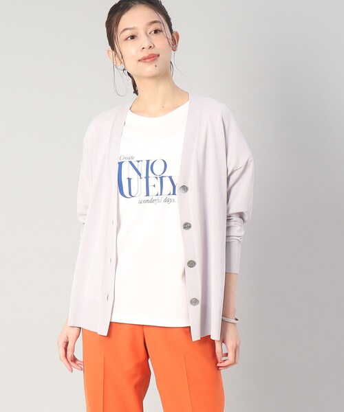 UNTITLED（アンタイトル）の「◆◆【さらっと羽織れる／ゆったり】Vネック ワイドシルエットカーディガン（カーディガン/ボレロ・レディース・ピンク系/ホワイト系3/ブラック/サンドベージュ/グレー系/ライトブルー/ダークブラウン・48/44/02/04/00）」の8枚目の写真