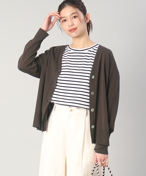 UNTITLED（アンタイトル）の「◆◆【さらっと羽織れる／ゆったり】Vネック ワイドシルエットカーディガン（カーディガン/ボレロ・レディース・ピンク系/ホワイト系3/ブラック/サンドベージュ/グレー系/ライトブルー/ダークブラウン・48/44/02/04/00）」の22枚目の写真