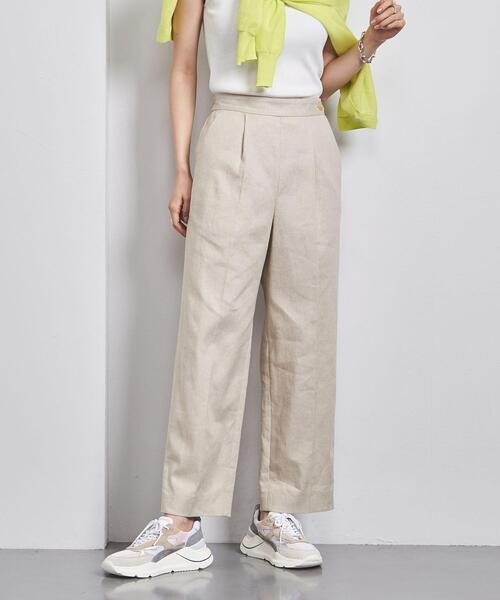 UNITED ARROWS（ユナイテッドアローズ）の「LINEN/P ストレートパンツ（その他パンツ・レディース・パープル/ネイビー/ナチュラル・34/36/38/40）」の5枚目の写真