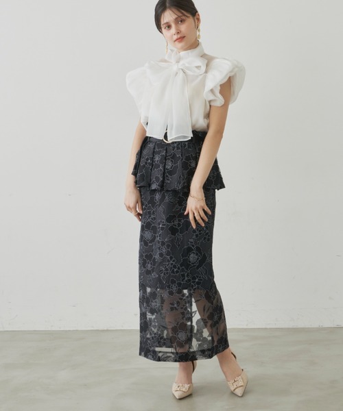 VIOLETTA（ヴィオレッタ）の「ペプラムスカート（スカート・レディース・ブラック/ベージュ・S/M）」の6枚目の写真