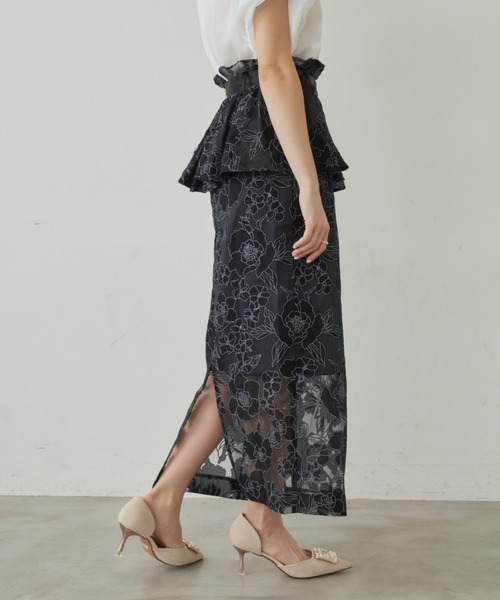 VIOLETTA（ヴィオレッタ）の「ペプラムスカート（スカート・レディース・ブラック/ベージュ・S/M）」の4枚目の写真
