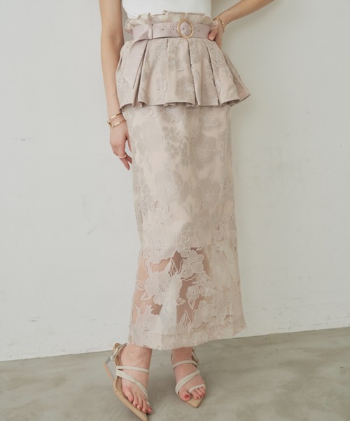 VIOLETTA（ヴィオレッタ）の「ペプラムスカート（スカート・レディース・ブラック/ベージュ・S/M）」の3枚目の写真