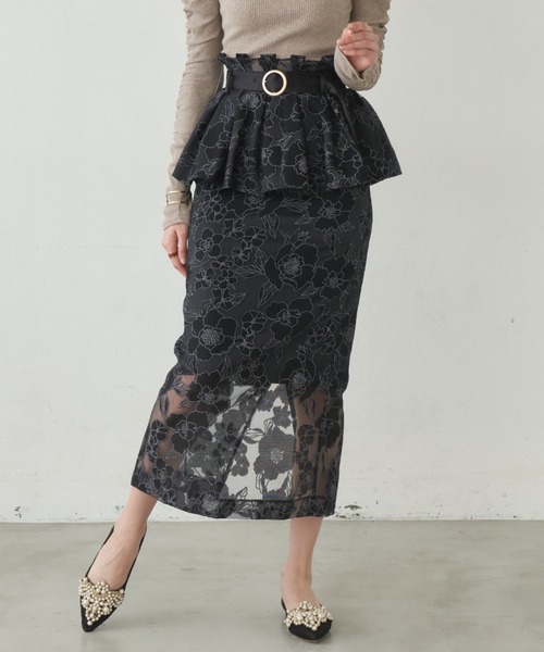 VIOLETTA（ヴィオレッタ）の「ペプラムスカート（スカート・レディース・ブラック/ベージュ・S/M）」の19枚目の写真