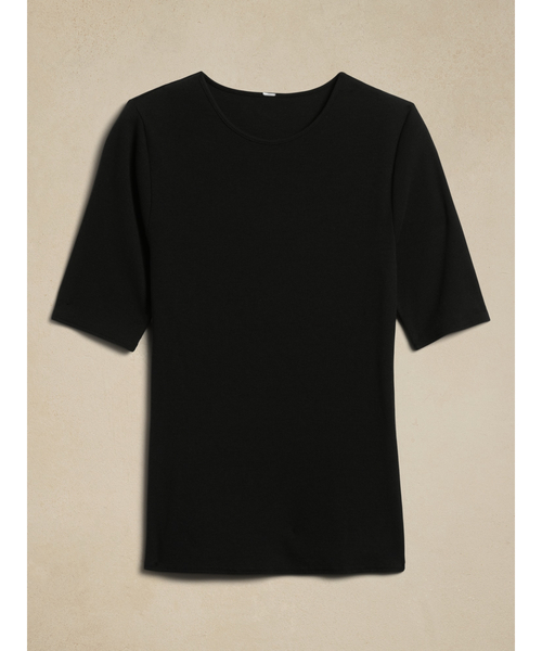 Banana Republic(バナナリパブリック)の「リブ エルボースリーブ Tシャツ(Tシャツ/カットソー・レディース・ホワイト/ブラック/ブルー/ネイビー/グリーン/ライトブルー/ホワイト×ブルー・S/M/L/XS)」の20枚目の写真