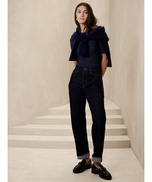 Banana Republic(バナナリパブリック)の「リブ エルボースリーブ Tシャツ(Tシャツ/カットソー・レディース・ホワイト/ブラック/ブルー/ネイビー/グリーン/ライトブルー/ホワイト×ブルー・S/M/L/XS)」の13枚目の写真