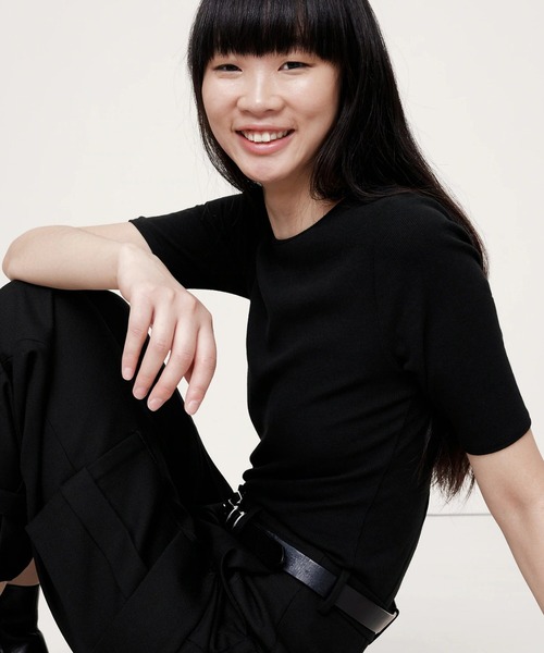 リブ エルボースリーブ Tシャツ(Tシャツ/カットソー)|BANANA REPUBLIC(バナナリパブリック)