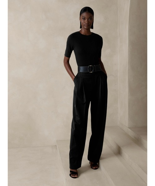 Banana Republic(バナナリパブリック)の「リブ エルボースリーブ Tシャツ(Tシャツ/カットソー・レディース・ホワイト/ブラック/ブルー/ネイビー/グリーン/ライトブルー/ホワイト×ブルー・S/M/L/XS)」の8枚目の写真