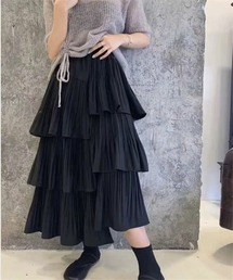 フリルアシンメトリーティアードスカート
