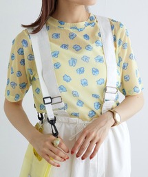 w closet | フラワー柄メッシュトップス(Tシャツ/カットソー)