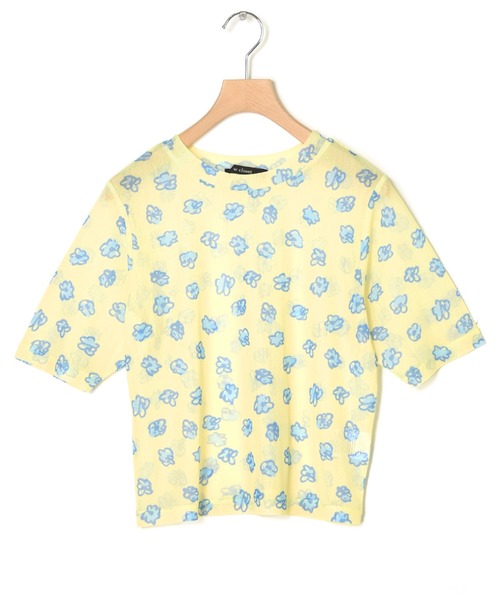w closet(ダブルクローゼット)の「フラワー柄メッシュトップス(Tシャツ/カットソー・レディース・イエロー/ラベンダー/グレー・FREE)」の11枚目の写真