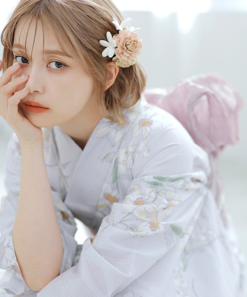 Dita（ディータ）の「1人で着られる浴衣5点セット 和歌山染工日本染め（ゆかた・しわへこ帯・下駄・着付け本・腰ひも）【K】（浴衣・レディース・その他9/その他2/その他6/その他5/その他12/その他10/その他7/その他1/その他8/その他3/その他4/その他11/その他13/その他14/その他17/その他16/その他15・FREE）」の2枚目の写真