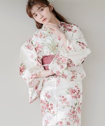 Dita | 1人で着られる浴衣5点セット 和歌山染工日本染め（ゆかた・しわへこ帯・下駄・着付け本・腰ひも）【K】(浴衣)