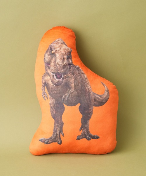 BIRTHDAY BAR(バースデイバー)の「【JURASSIC WORLD】Diecut-cushion ダイカットクッション 恐竜(クッション/クッションカバー・レディース・アイボリー/オレンジ/グリーン・フリー)」の1枚目の写真