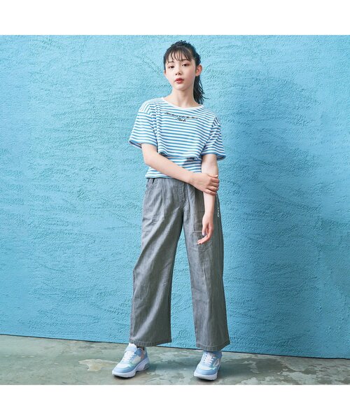 algy(アルジー)の「ハート刺しゅうロングパンツ(その他パンツ・キッズ・サックスブルー/グレー/ネイビー・XXX-SMALL/XX-SMALL/X-SMALL/MEDIUM/SMALL)」の4枚目の写真