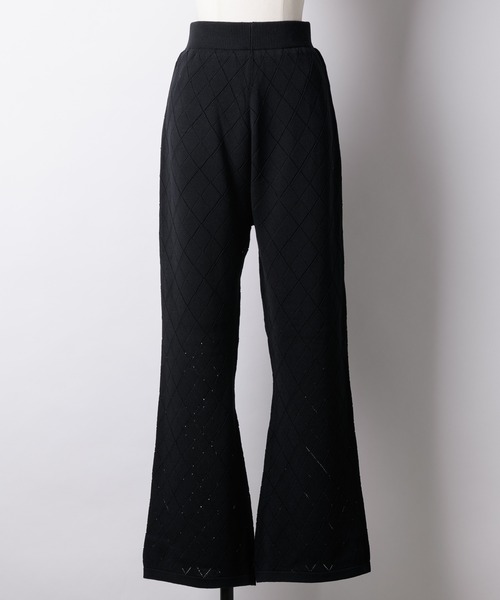 long flare knit pants / ロングフレアニットパンツ（その他