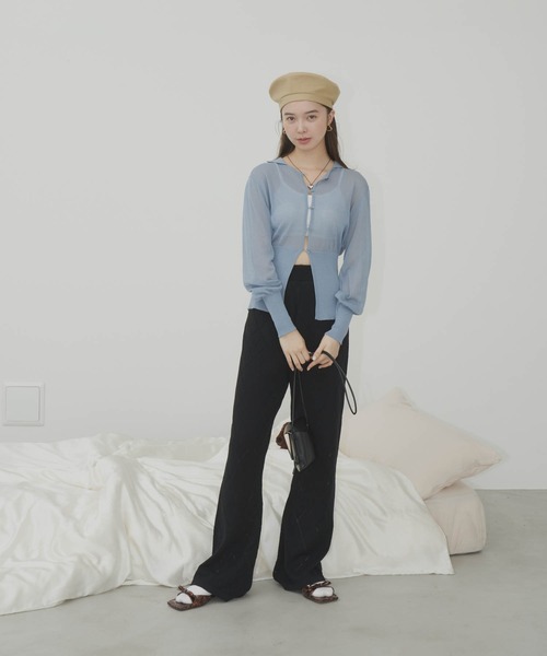 long flare knit pants / ロングフレアニットパンツ（その他