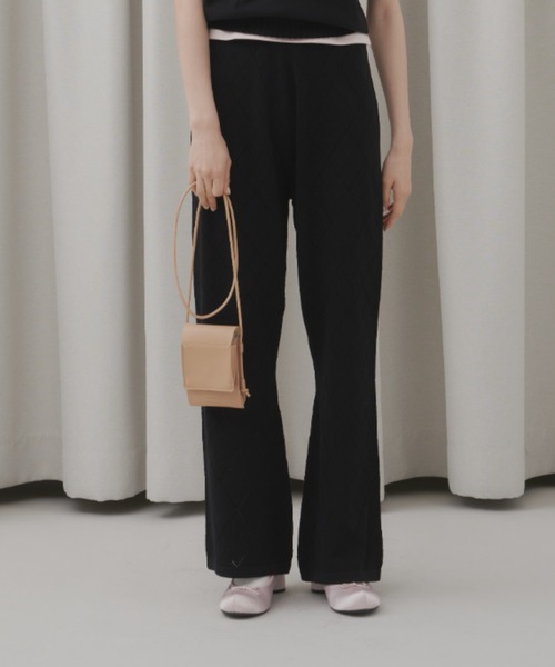 GIUNON(ジウノン)の「long flare knit pants / ロングフレアニットパンツ(その他パンツ・レディース・ブラック/グレー・0/1)」の21枚目の写真