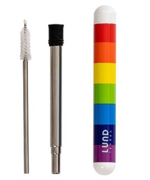 Lund London（ルンドロンドン）の「【 Lund London / ルンド ロンドン 】 ステンレスストロー 洗浄用ブラシ&専用ケースセット Skittle Straw TEI（カトラリー）」