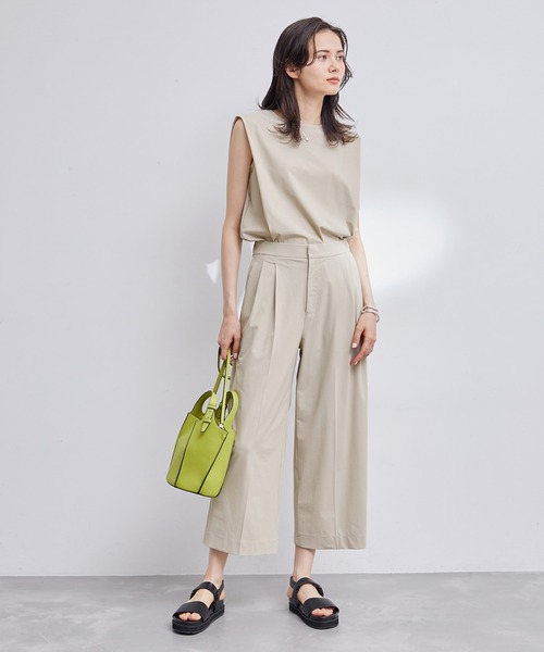 ROPE'（ロペ）の「【洗える】ストレッチノースリーブ Tブラウス/セットアップ対応（シャツ/ブラウス・レディース・ネイビー/ベージュ系その他2・38/36/34）」の3枚目の写真