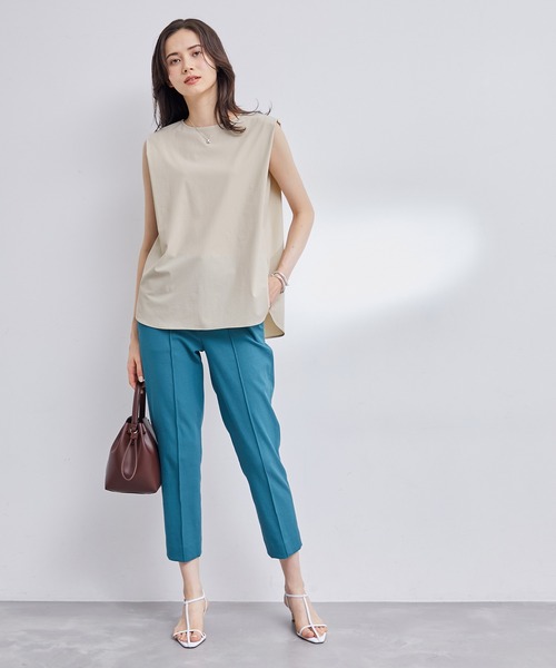 ROPE'（ロペ）の「【洗える】ストレッチノースリーブ Tブラウス/セットアップ対応（シャツ/ブラウス・レディース・ネイビー/ベージュ系その他2・38/36/34）」の8枚目の写真