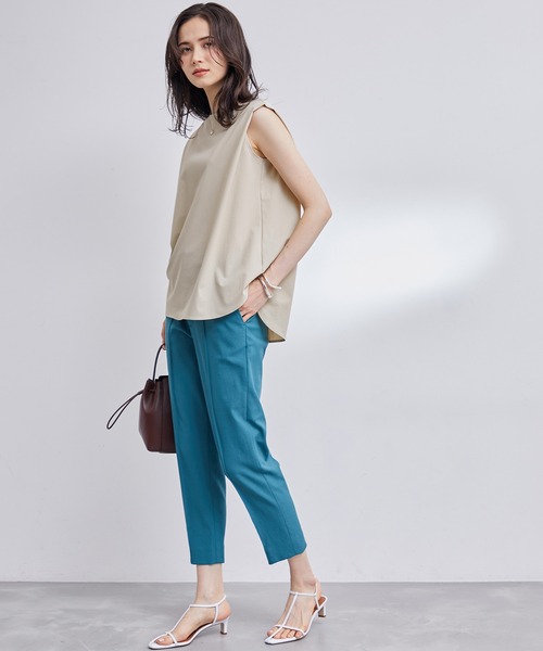 ROPE'（ロペ）の「【洗える】ストレッチノースリーブ Tブラウス/セットアップ対応（シャツ/ブラウス・レディース・ネイビー/ベージュ系その他2・38/36/34）」の7枚目の写真