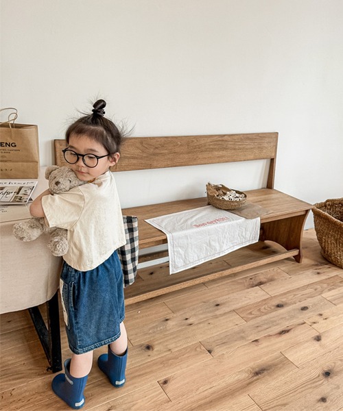 aimoha（アイモハ）の「【aimoha-KIDS-】子供服 パッチ入りデニムハーフパンツ（デニムパンツ・キッズ・ブラック/ブルー・80/90/100/110/120/130）」の5枚目の写真