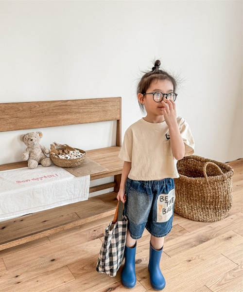 aimoha（アイモハ）の「【aimoha-KIDS-】子供服 パッチ入りデニムハーフパンツ（デニムパンツ・キッズ・ブラック/ブルー・80/90/100/110/120/130）」の9枚目の写真