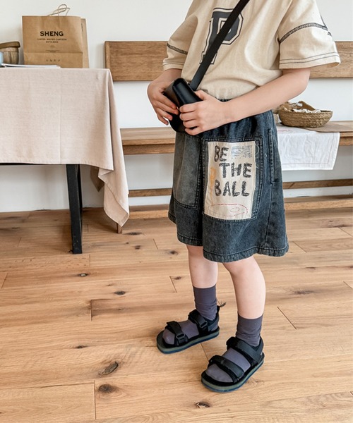 aimoha（アイモハ）の「【aimoha-KIDS-】子供服 パッチ入りデニムハーフパンツ（デニムパンツ・キッズ・ブラック/ブルー・80/90/100/110/120/130）」の11枚目の写真