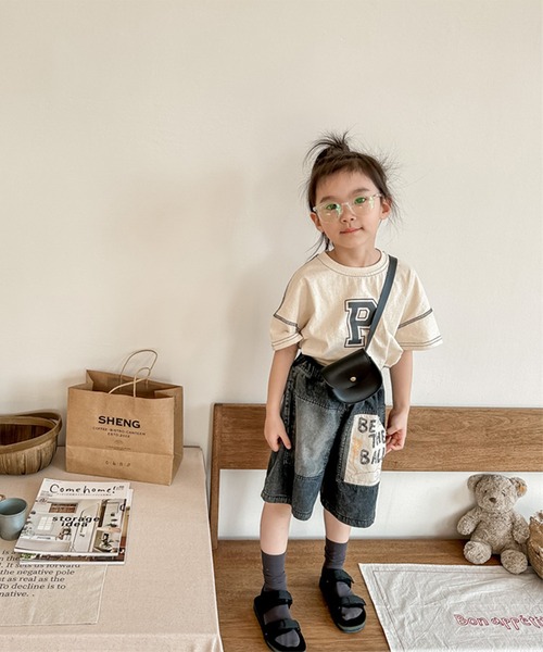 aimoha（アイモハ）の「【aimoha-KIDS-】子供服 パッチ入りデニムハーフパンツ（デニムパンツ・キッズ・ブラック/ブルー・80/90/100/110/120/130）」の13枚目の写真