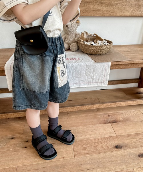 aimoha（アイモハ）の「【aimoha-KIDS-】子供服 パッチ入りデニムハーフパンツ（デニムパンツ・キッズ・ブラック/ブルー・80/90/100/110/120/130）」の15枚目の写真