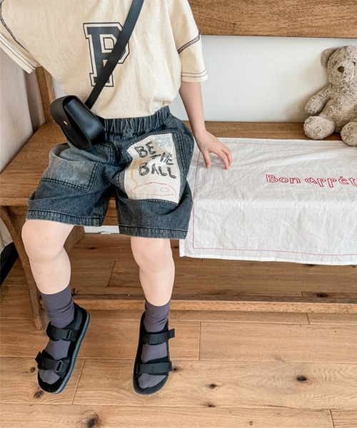 aimoha（アイモハ）の「【aimoha-KIDS-】子供服 パッチ入りデニムハーフパンツ（デニムパンツ・キッズ・ブラック/ブルー・80/90/100/110/120/130）」の22枚目の写真