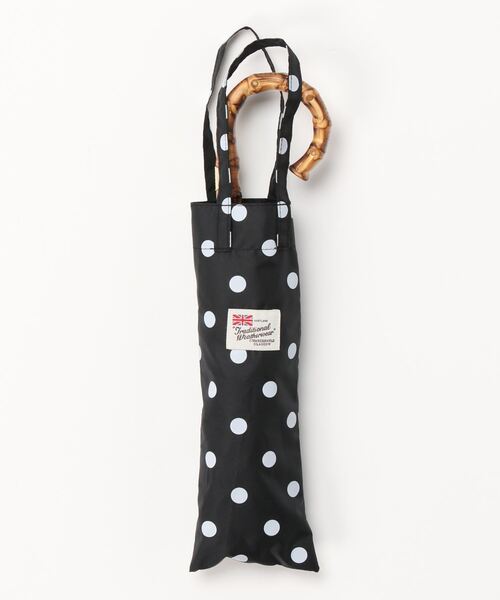 Traditional Weatherwear（トラディショナルウェザーウェア）の「【軽量】FOLDING BAMBOO MINI（折りたたみ傘・レディース・ブラック×ホワイト/ホワイト系その他・F）」の4枚目の写真