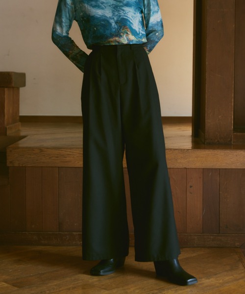 Happy John（ハッピージョン）の「loose wide buggy slacks pants/ルーズワイドバギースラックスパンツ（スラックス・レディース・ベージュ/ブラック/ブラウン・SMALL/MEDIUM）」の5枚目の写真