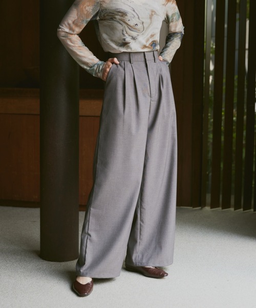 Happy John（ハッピージョン）の「loose wide buggy slacks pants/ルーズワイドバギースラックスパンツ（スラックス・レディース・ベージュ/ブラック/ブラウン・SMALL/MEDIUM）」の16枚目の写真