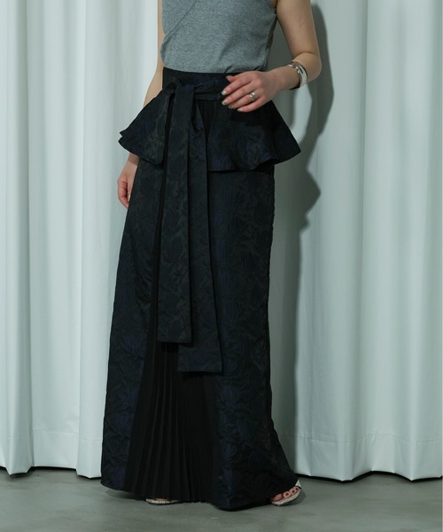 Ezick（エジック）の「Peplum ribbon スカートセットアップ（スカート・レディース・ライトブルーグレー/ブラック・FREE）」の13枚目の写真