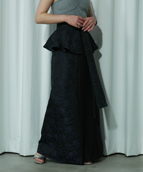 Ezick（エジック）の「Peplum ribbon スカートセットアップ（スカート・レディース・ライトブルーグレー/ブラック・FREE）」の14枚目の写真