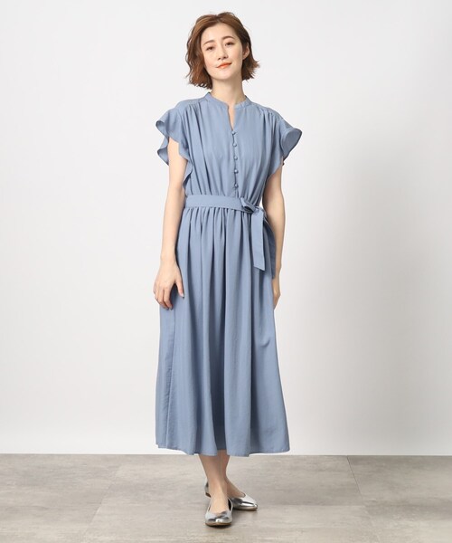 grove(グローブ)の「◆上品きれいな優秀フリルワンピース(ワンピース・レディース・ライトブルー/ブラック/カーキ・02/03/04/05/01)」の1枚目の写真