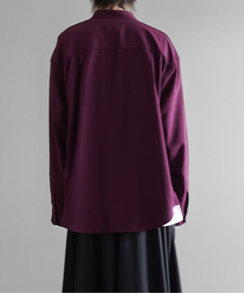 KUUUPY（クーピー）の「Amunzen Basic Regular Collar Shirts / 梨地ベーシックレギュラーカラーシャツ（シャツ/ブラウス・メンズ・グレー/ブラック/バーガンディー/マスタード・MEDIUM/LARGE/SMALL）」の9枚目の写真