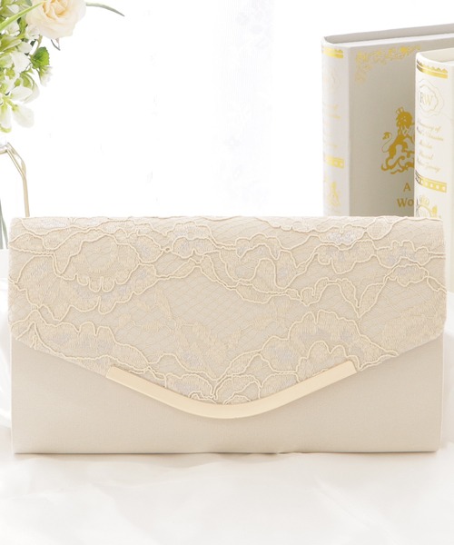 Lace Ladies（レースレディース）の「スクエア型レーシィフラップクラッチバッグ（クラッチバッグ・レディース・アイボリー/ベージュ/ブラック・FREE）」の3枚目の写真