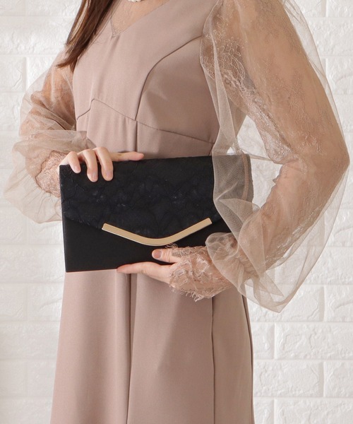 Lace Ladies（レースレディース）の「スクエア型レーシィフラップクラッチバッグ（クラッチバッグ・レディース・アイボリー/ベージュ/ブラック・FREE）」の15枚目の写真