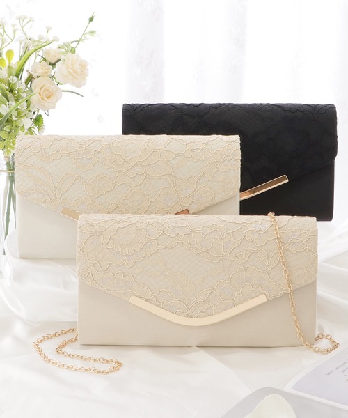 Lace Ladies（レースレディース）の「スクエア型レーシィフラップクラッチバッグ（クラッチバッグ・レディース・アイボリー/ベージュ/ブラック・FREE）」の11枚目の写真